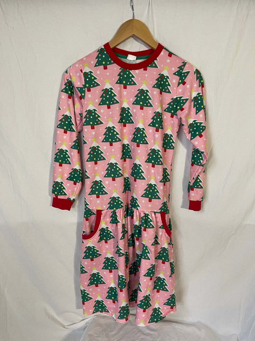 Girls aop christmas tree dress
